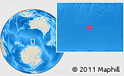 Shaded Relief Location Map of the area around 58° 15' 56" S, 119° 4' 29" E