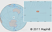 Gray Location Map of the area around 58° 15' 56" S, 119° 55' 30" E, hill shading