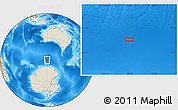 Shaded Relief Location Map of the area around 58° 15' 56" S, 119° 55' 30" E