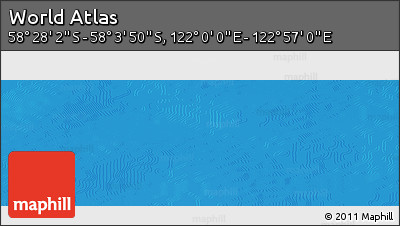 Physical Panoramic Map of the Area around 58° 15' 56" S, 122° 28' 29" E