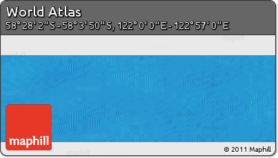 Physical Panoramic Map of the Area around 58° 15' 56" S, 122° 28' 29" E