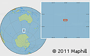 Savanna Style Location Map of the area around 58° 15' 56" S, 128° 25' 30" E