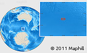Shaded Relief Location Map of the area around 58° 15' 56" S, 128° 25' 30" E