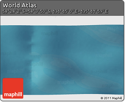 Satellite 3D Map of the Area around 58° 15' 56" S, 135° 13' 29" E