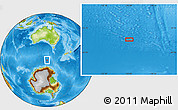 Physical Location Map of the area around 58° 15' 56" S, 136° 4' 29" E