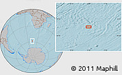 Gray Location Map of the area around 58° 15' 56" S, 13° 40' 30" E, hill shading