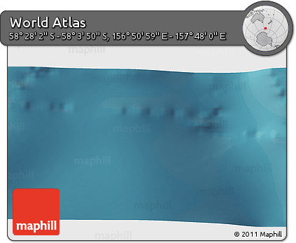 Satellite 3D Map of the Area around 58° 15' 56" S, 157° 19' 29" E