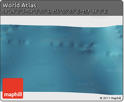 Satellite 3D Map of the Area around 58° 15' 56" S, 157° 19' 29" E