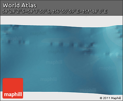 Satellite 3D Map of the Area around 58° 15' 56" S, 157° 19' 29" E