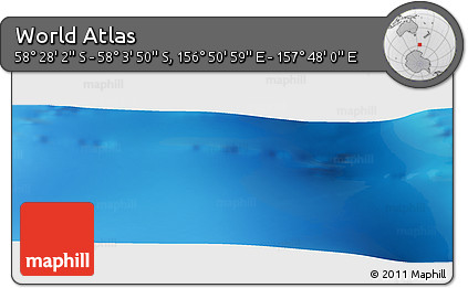 Physical Panoramic Map of the Area around 58° 15' 56" S, 157° 19' 29" E