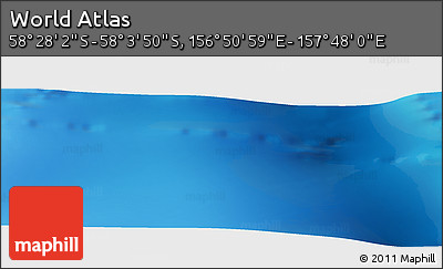 Physical Panoramic Map of the Area around 58° 15' 56" S, 157° 19' 29" E