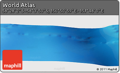 Physical Panoramic Map of the Area around 58° 15' 56" S, 157° 19' 29" E