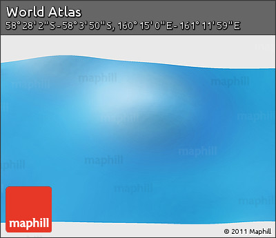 Physical 3D Map of the Area around 58° 15' 56" S, 160° 43' 29" E