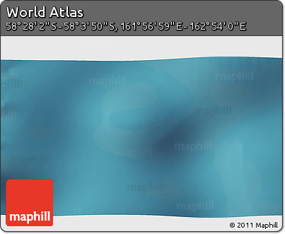 Satellite 3D Map of the Area around 58° 15' 56" S, 162° 25' 30" E