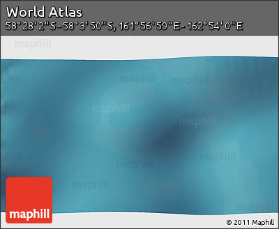 Satellite 3D Map of the Area around 58° 15' 56" S, 162° 25' 30" E