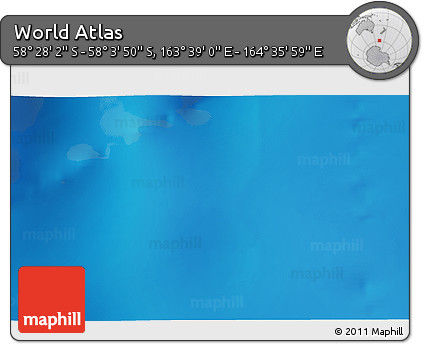 Physical 3D Map of the Area around 58° 15' 56" S, 164° 7' 30" E