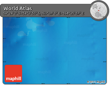 Physical Map of the Area around 58° 15' 56" S, 164° 7' 30" E
