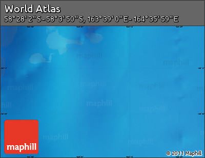 Physical Map of the Area around 58° 15' 56" S, 164° 7' 30" E