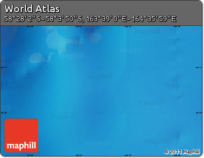 Physical Map of the Area around 58° 15' 56" S, 164° 7' 30" E