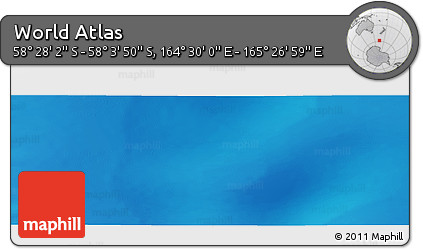 Physical Panoramic Map of the Area around 58° 15' 56" S, 164° 58' 29" E