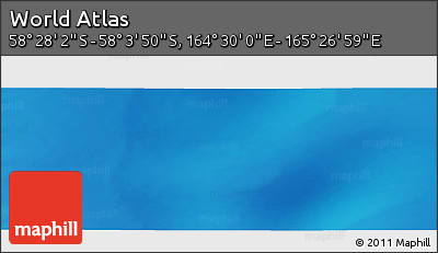 Physical Panoramic Map of the Area around 58° 15' 56" S, 164° 58' 29" E
