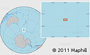 Gray Location Map of the area around 58° 15' 56" S, 168° 22' 30" E