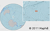 Gray Location Map of the area around 58° 15' 56" S, 170° 4' 29" E, hill shading