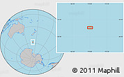 Gray Location Map of the area around 58° 15' 56" S, 170° 4' 29" E