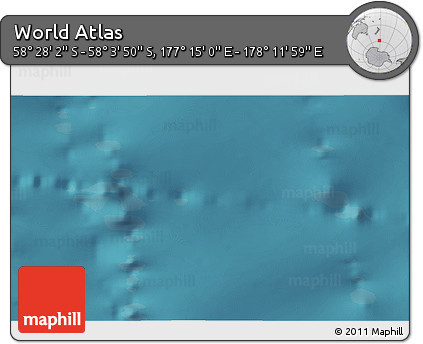 Satellite 3D Map of the Area around 58° 15' 56" S, 177° 43' 29" E