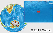 Physical Location Map of the area around 58° 15' 56" S, 44° 16' 29" E