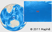 Shaded Relief Location Map of the area around 58° 15' 56" S, 44° 16' 29" E
