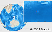 Shaded Relief Location Map of the area around 58° 15' 56" S, 47° 40' 29" E