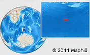 Shaded Relief Location Map of the area around 58° 15' 56" S, 48° 31' 29" E