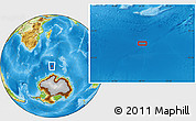 Physical Location Map of the area around 58° 15' 56" S, 50° 13' 30" E