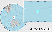 Gray Location Map of the area around 58° 15' 56" S, 51° 55' 29" E