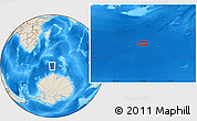 Shaded Relief Location Map of the area around 58° 15' 56" S, 51° 55' 29" E
