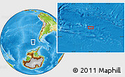 Physical Location Map of the area around 58° 15' 56" S, 89° 10' 30" W