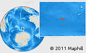 Shaded Relief Location Map of the area around 58° 15' 56" S, 93° 34' 29" E