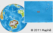 Physical Location Map of the area around 58° 15' 56" S, 94° 25' 30" E