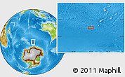 Physical Location Map of the area around 58° 15' 56" S, 96° 7' 30" E