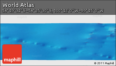 Physical Panoramic Map of the Area around 58° 37' 32" S, 100° 13' 29" W