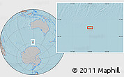 Gray Location Map of the area around 58° 37' 32" S, 119° 4' 29" E, hill shading