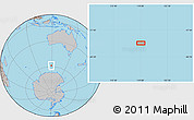 Gray Location Map of the area around 58° 37' 32" S, 119° 4' 29" E