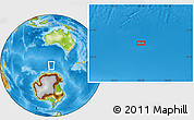 Physical Location Map of the area around 58° 37' 32" S, 122° 28' 29" E