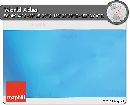 Physical 3D Map of the Area around 58° 37' 32" S, 153° 4' 29" E