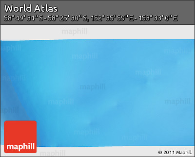 Physical 3D Map of the Area around 58° 37' 32" S, 153° 4' 29" E