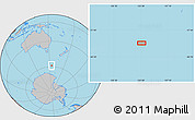 Gray Location Map of the area around 58° 37' 32" S, 153° 55' 30" E