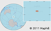 Gray Location Map of the area around 58° 37' 32" S, 166° 40' 30" E