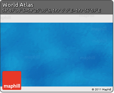 Physical 3D Map of the Area around 58° 37' 32" S, 173° 28' 29" E