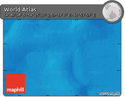 Political Map of the Area around 58° 37' 32" S, 60° 25' 29" E